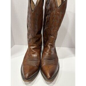 Dan Post Western Boots Men 11D Mignon Shoes Brown Leather Pull On Cowboy Rodeo